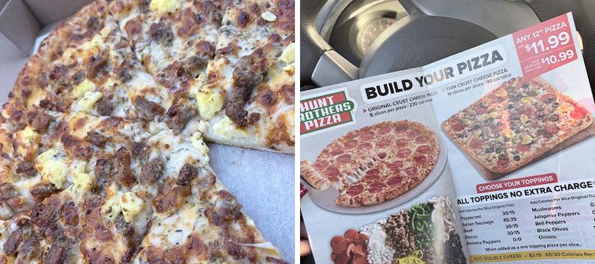 Hunt Brothers Pizza Menu