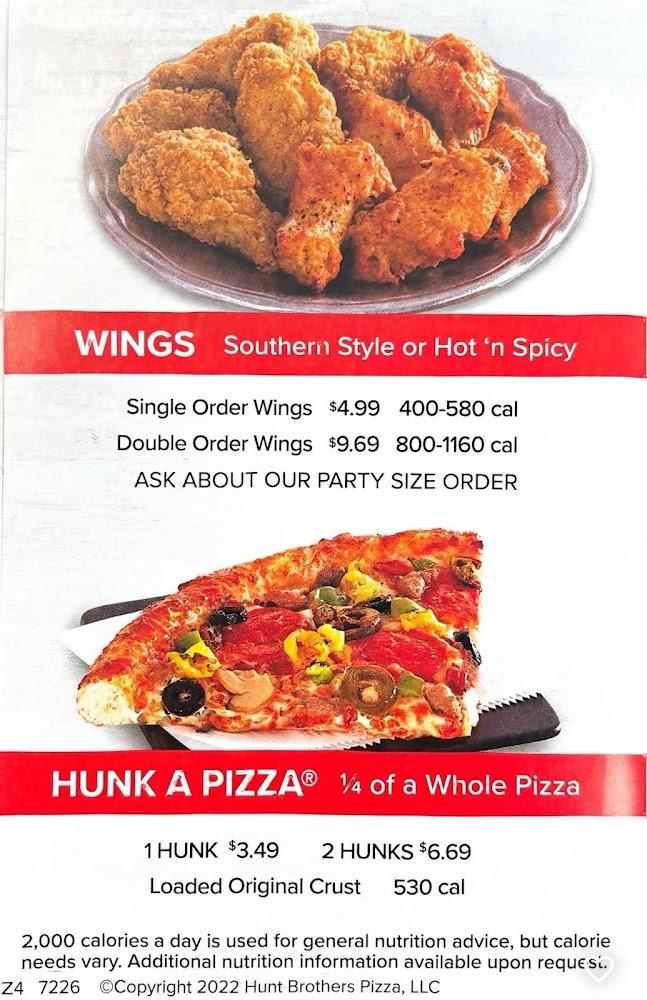 Hunt Brothers Pizza Menu image 1